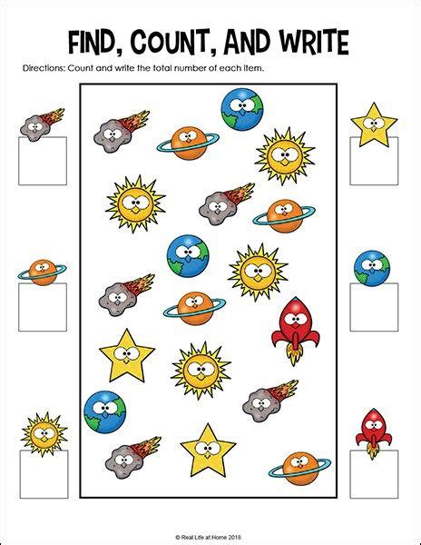Outer Space Preschool And Kindergarten Math Worksheets Packet Space Preschool Space Theme