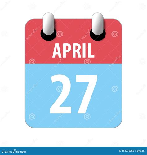 April 27th Day 27 Of Monthsimple Calendar Icon On White Background