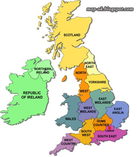 Map Of Uk Map Of Uk Political And Region Information