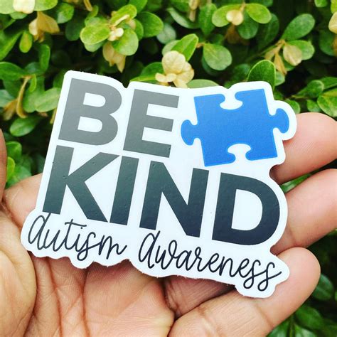 Be Kind Autism Sticker Autism Awareness Sticker Puzzle Piece Etsy