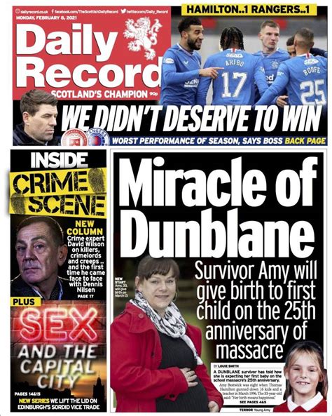 Newspaper Daily Record United Kingdom Newspapers In United Kingdom Today S Press Covers