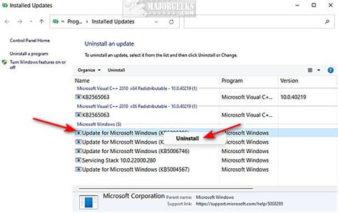 How To Uninstall A Windows Update In Windows