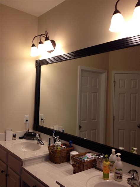 Wood Framed Mirrors Bathroom Bathroom With Wood Framed Mirrors And