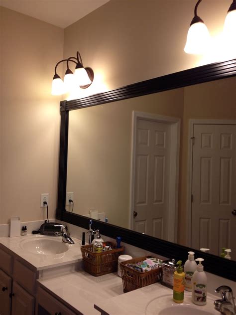 Bathroom mirror frame single doors mirror frames mirror black picture frames glass shelves oil rubbed bronze bathroom recessed medicine cabinet deco. Bathroom mirror framed | Ideas I stole from Pinterest and ...