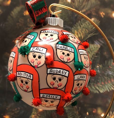 Teacher And Class Personalized Handpainted Christmas Ornament Etsy