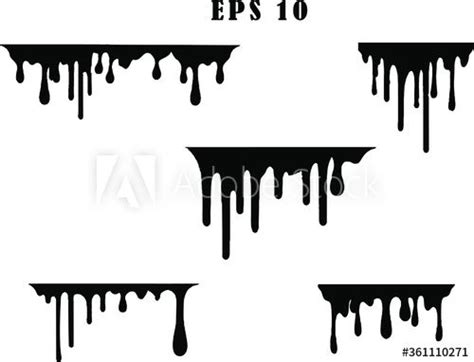 Black Dripping Ink Painted Oil Drips Liquid Drops Art Messy Paint
