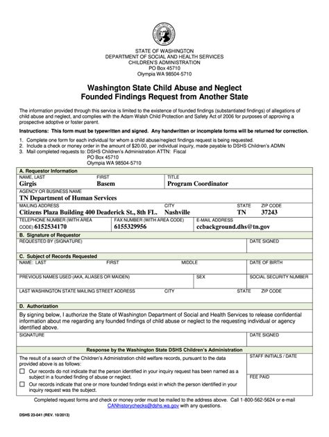 Wa Dshs 23 041 2013 2021 Fill And Sign Printable Template Online Us