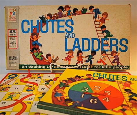 Vintage Chutes And Ladders Board Game By Milton Bradley