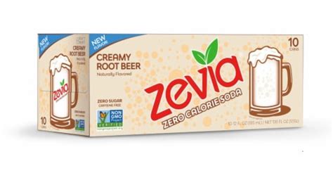Zevia Zero Calorie Creamy Root Beer Soda 10 Cans 12 Fl Oz Kroger