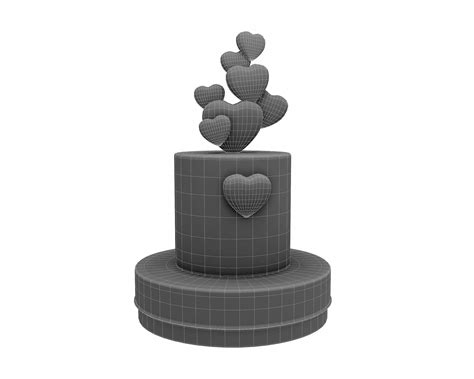 Cake With Hearts Decor 3d Model Cgtrader