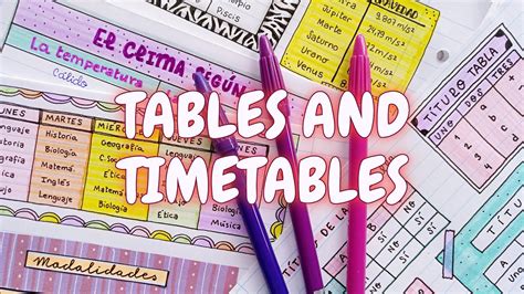 Aesthetic Tables And Timetable Design Ideas For School📐 How To Make