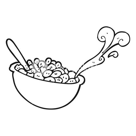 Sketch Of A Bowl Of Cereal Coloring Pages