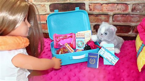 American Girl Doll Luggage And Travel Playset Review Youtube