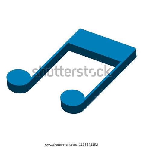 Isometric Eighth Musical Note Beamed Note Stock Vector Royalty Free