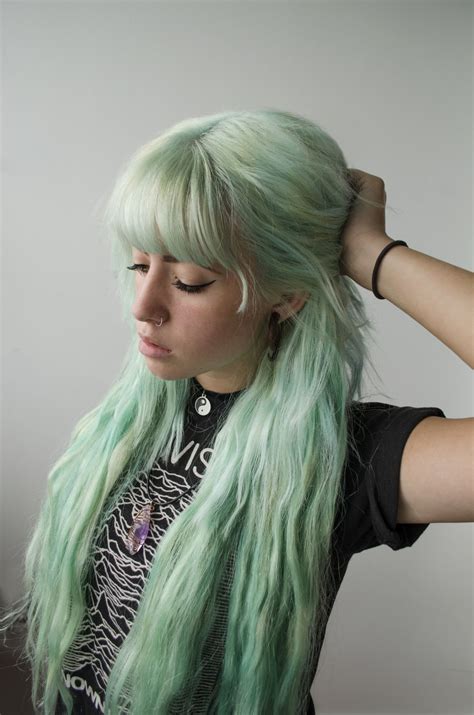Pin By Cait Dunsmoor On Hair Hair Styles Green Hair Mint Hair