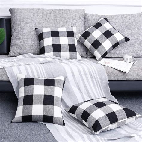 Furniture, girls bedding, boys bedding, rugs + windows Buythrow Buffalo Check Plaid Throw Pillow Covers Set of 4 ...
