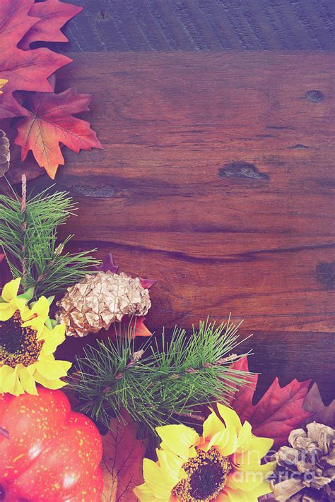 Autumn Fall Rustic Wood Background Photograph By Milleflore Images