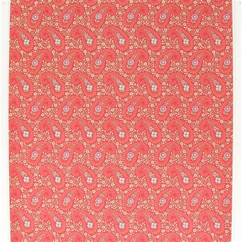 1950s Vintage Wallpaper Thomas Strahan Paisley Red Rosies Vintage