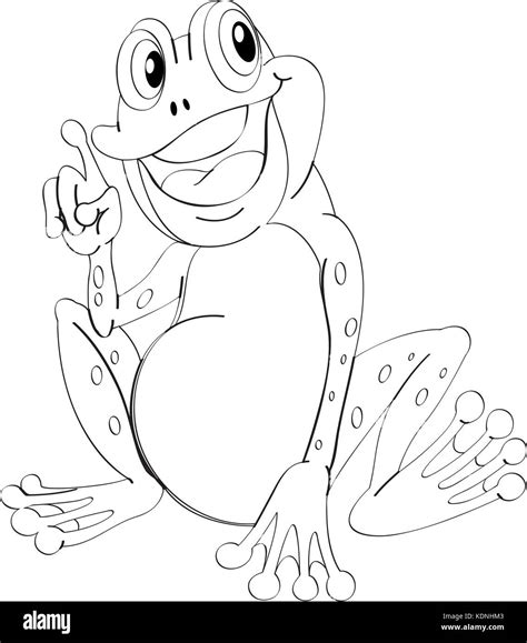 Doodle Animal Outline Of Happy Frog Illustration Stock Vector Image