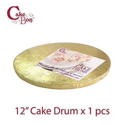 Getuscart Cake Drums Round 12 Inches Gold 1 Pack Sturdy 12