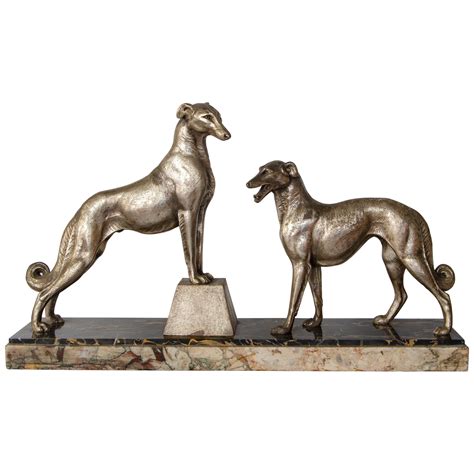 French Art Deco Bronze Sculpture Greyhounds By A Bazzony At 1stdibs