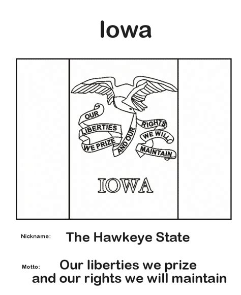 Usa Printables Iowa State Flag State Of Iowa Coloring Pages