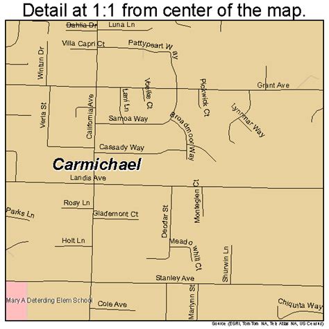 Carmichael California Street Map 0611390
