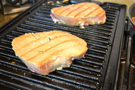 For medium rare, cook for 1 to 2 minutes on each side. Wasabi Tuna Steaks with Stir-Fried Udon Noodles | South ...