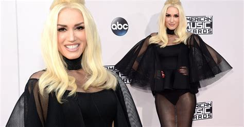Gwen Stefani Flashes Her Knickers In Daring Sheer Black Outfit At The American Music Awards