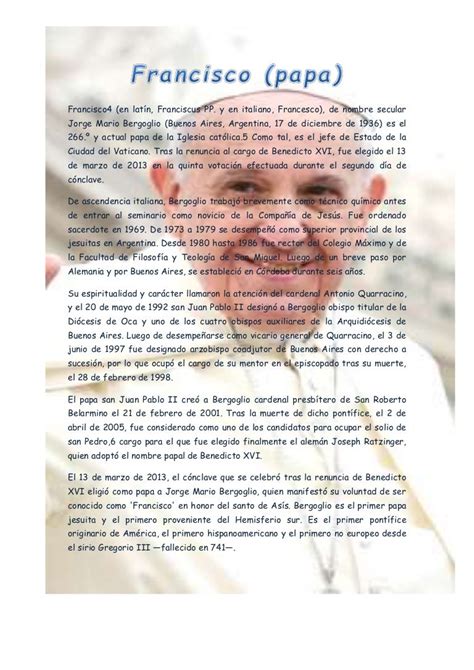 Biografia Del Papa Francisco