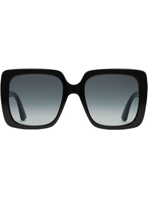 gucci rectangular frame acetate sunglasses in schwarz modesens