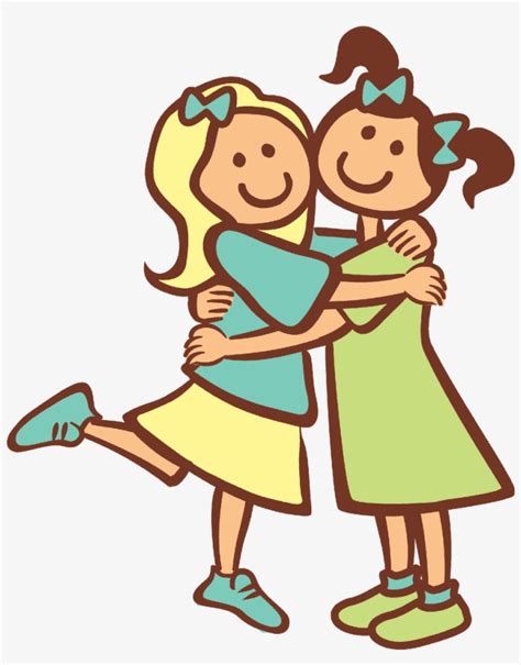 2 Girls Hugging As Best Friends Friends Clipart Transparent Png