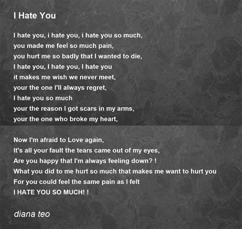 I Hate You Poems