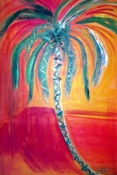 By Ann Lutz Flamingos 彡̆̃̃ ̆̃̃ 彡palms Palm Tree Art Palm Trees