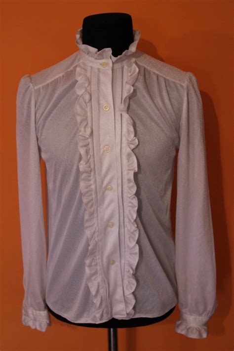 vintage victorian blouse romantic blouse 80s ruffl… gem