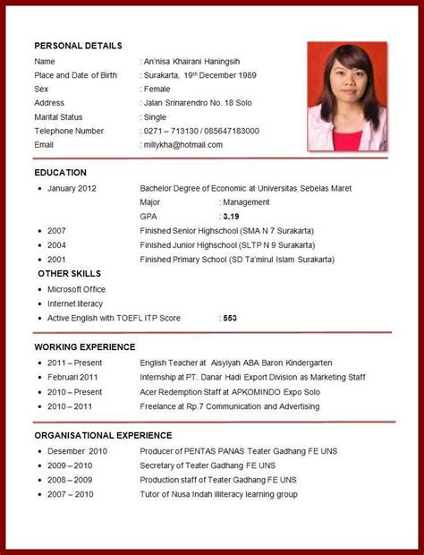 We have resume samples for all job titles and formats. Image result for curriculum vitae atlit | Riwayat hidup ...