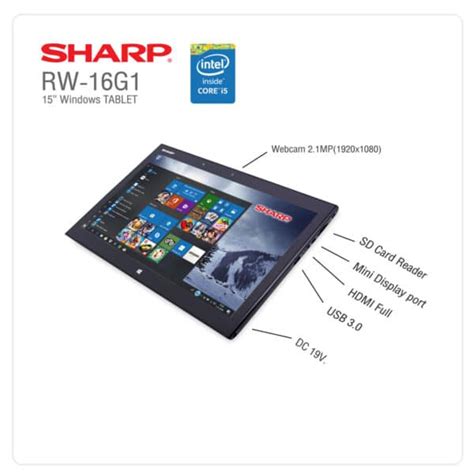 Sharp Rw 16g1 Tablet ขนาด 156 Qhd2k Core I5 Gen4 Ram 4gb