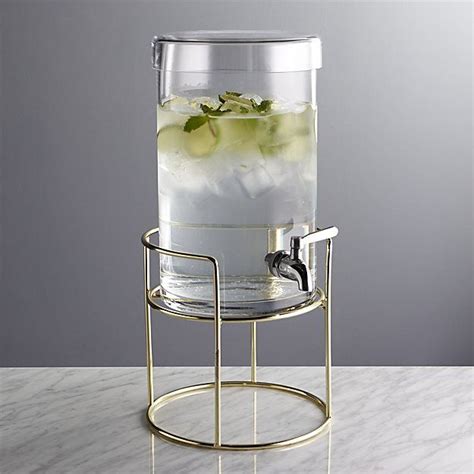 Straight Edge Glass Drink Dispenser 15 Gal Crate And Barrel Glass