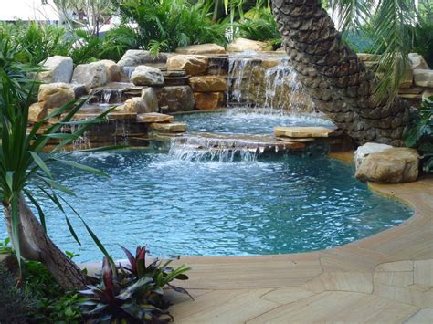 Homeofficedecoration Lovely Pool Design With Waterfalls