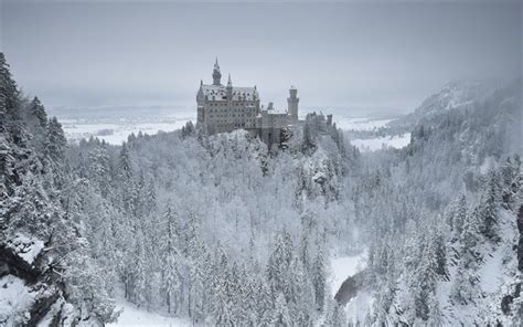 Download Wallpapers Neuschwanstein Castle Winter Snow Bavaria