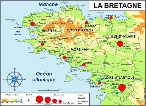 Carte De Bretagne Brittany Map Brittany France Journey Tour Sites