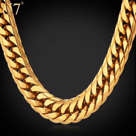 The box chain also known as square link chain, briolette or venetian chain are gold chain for men that are flattened metal formed into a box like shape and then are interlinked to each other. Big Chunky HipHop Gold Chain For Men Jewelry Wholesale 18K Gold Plated 71CM 13MM Thick Stainless ...