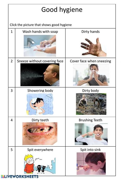 Good Hygiene Interactive Worksheet Hygiene Lessons Personal