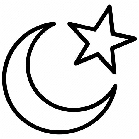 Star And Crescent Moon Template Sketch Coloring Page