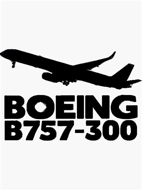 Boeing B757 300 Silhouette Print Black Sticker By Nh2126279