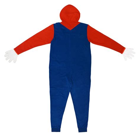 Super Mario Bros Nintendo Mario Pajama Union Suit Mens Costume Sm