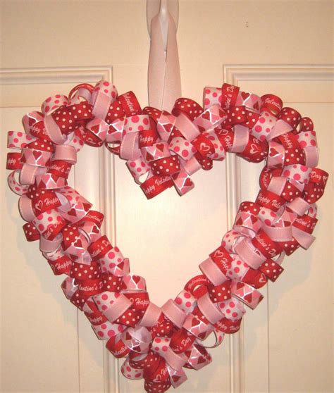 Ribbon Valentine Wreathcute Diy Valentines Day Wreath Valentine
