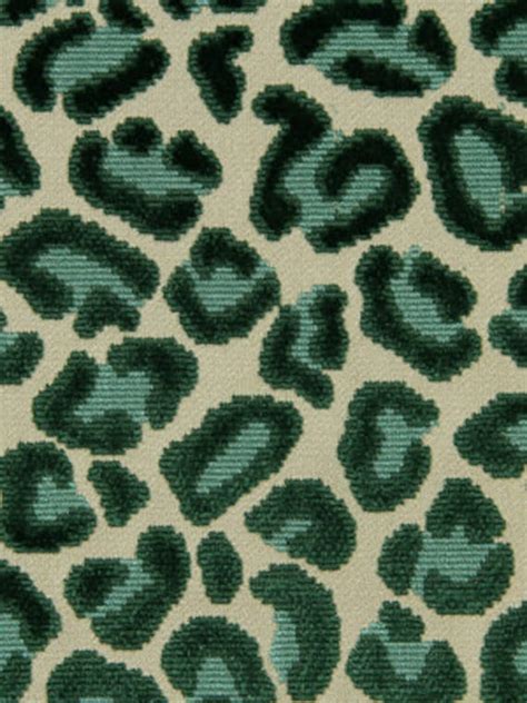 Emerald Green Cheetah Upholstery Fabric Cut Velvet Fabrics