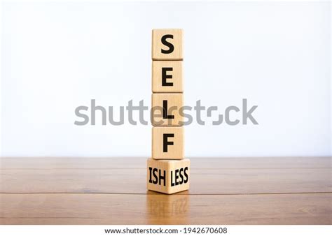 Selfish Selfless Symbol Turned Cubes Changed Stock Photo 1942670608