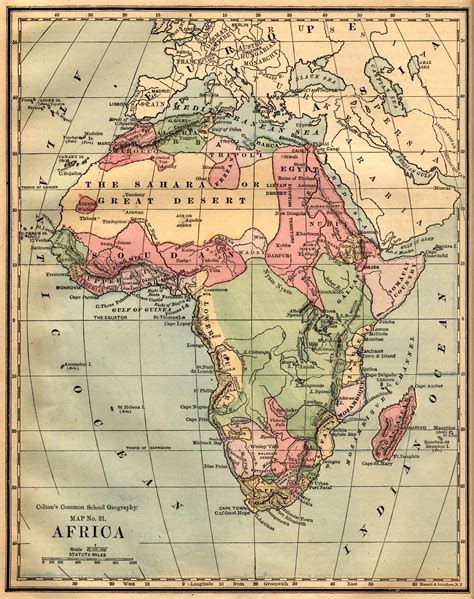 Vintage Map Africa Map Of Africa